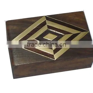 Wood Carving Rectangle Gift Decorative Box, Wooden Storage Box thumbnail-1