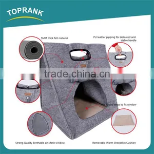 New Design 3 In1 Warm Soft Cat House Dog Bed Felt Cloth Collapsible Portable Pet Carrier thumbnail-3