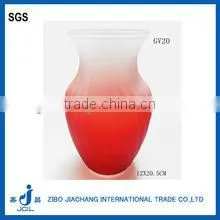 Transparent Red and Blue Decorative Glass Vase thumbnail-1