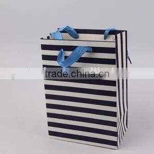 Foldable Gift Bag With Stripe Pattern/ Shopping Paper Bag thumbnail-4