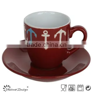 Traditional European Style Tea Sets/Colored Bulk Ceramic Porcelain Tea Coffee Cup And Saucer thumbnail-2