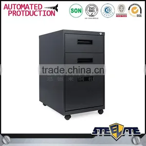 Lockable White and Orange Color Steel File Cabinet Price 3 Drawers Mobile Cabinet thumbnail-6