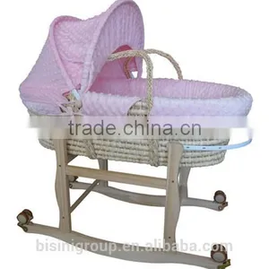 Portable Handheld Baby Crib Bedding Set The Straw Baby Cot With Wheels Cradle Bed thumbnail-3