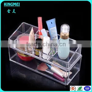 Custom Make up Organizer Transparent Packing and Two Layers Cosmetic Box thumbnail-1