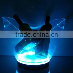 LED RBG Color Changing Large Clear Acrylic Ice Buckets thumbnail-1