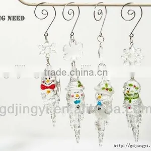 Acrylic Snowman Head Icicle Xmas Hanging Decorations thumbnail-5