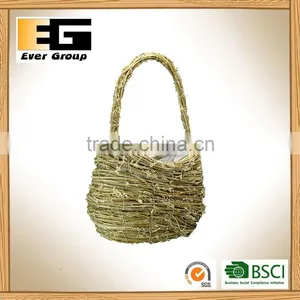 Handbag Type Natural Plant Weaving Flowerpot thumbnail-2