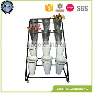 Metal Garden Flower Stand With 12 Pots thumbnail-1