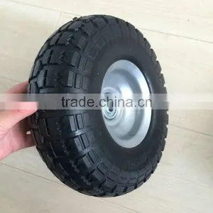 Flat Free Wheelbarrow Tyre 10 Inch 3.5-4 Solid Pu Foam Tire thumbnail-1