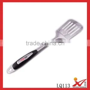 Stainless Steel Kitchen Tools Kitchen Spatula Slotted Turner With Plastics Black Handle thumbnail-1