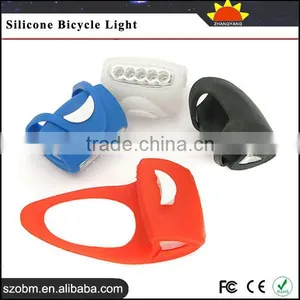 Colorful Shell 7 LED 3*AAA Multi-function Strobe Light on Bike Safety Silicone Bicycle Front Rear Wheel Light thumbnail-1