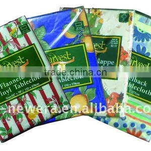 Round Plastic Pvc Clear Printed Flannelback for Table Cover thumbnail-1