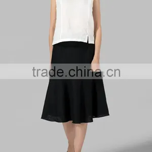 Blouse And Skirt Muslimah Linen Cotton Fabric Tank Top And Skirts Vintage Swing Wholesale Linen Suits thumbnail-2