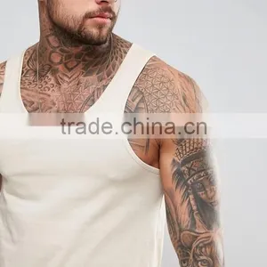 2017 High Quality New Design Custom Pink Color Gym Wear Comfortable Cotton/Polyester/Spandex Fashion Men's Sport Tank Vest thumbnail-3