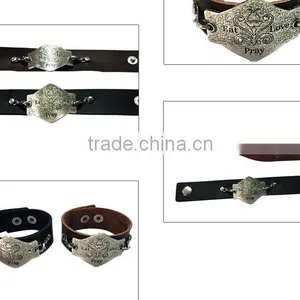Personalized Leather Words Bracelet,custom Words Carved Bracelet,gift Friendship Wristbands thumbnail-5