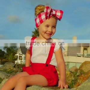 Boutique Red Suspender Shorts Button Design Online Shopping for Wholesale Clothing thumbnail-4