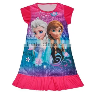 2014 New Arrival Lace Dress Flouncing Round Neck Print Dress 4 Sizes 4-7 Years SV005983# thumbnail-3