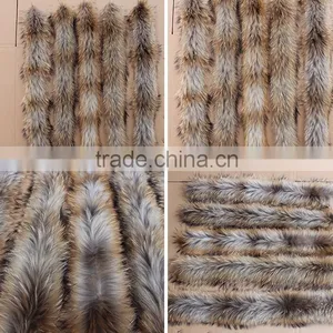 BBG-H-5 High Quality Detachable Real Raccoon Fur Collar / Raccoon Fur Trim for Hood thumbnail-6