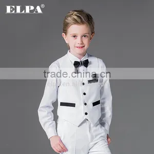 Elpa NXB0082 Formal Designer Fancy Wholesale Black 3 Piece White Boys Suits thumbnail-3