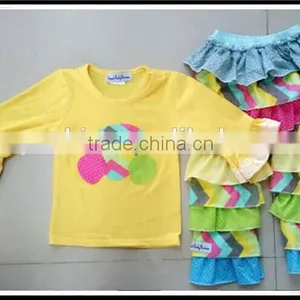 Baby Girl Boutique Colors Ruffle Pants Clothing Set Summer Girl Easter Color Eggs Pattern Clothes Girl Fashion Ruffles Outfits thumbnail-1