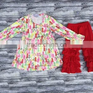 2016 Girls Boutique Outfits Long Sleeves Baby Fashion Christmas Outfit thumbnail-1