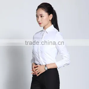 2017 Juqian New Design Spring Women Clothing Office Wear White Cotton Blouse thumbnail-2