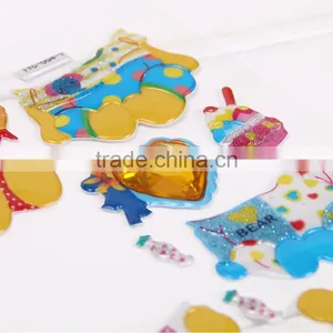 3D Pop-up Sticker Children Toy Adom Stikcer With Crystal Kinds Education Puffy DIY Sticker Glittle Sticker thumbnail-4