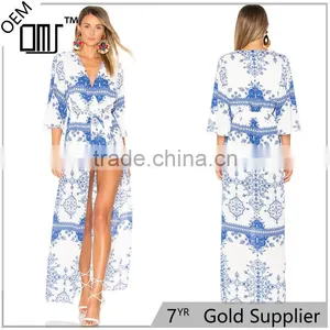 Most Popular 3/4 Sleeve Women Pant Dress Latest Printed Maxi Romper thumbnail-1