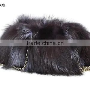 Genuine Fox Fur Handbag Tote Bag Luxury for Ladies Girl thumbnail-2