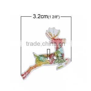 Wood Sewing Buttons Scrapbooking 2 Holes Christmas Reindeer At Random thumbnail-2