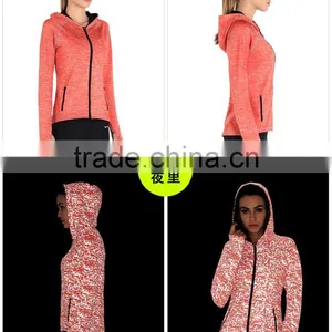 High Light Woman Athletic Apparel Tops Black Reflective Trim Sports Jackets Long Sleeve Sport Gym Shirt thumbnail-1