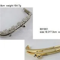 Screen Printing Customized Logo On Purse Frames Double Kisslock Clasps Loops Ear Hooks Rings thumbnail-1