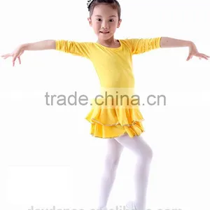 Child Kids Spandex Long Sleeve Latin Dance Dress Girls Fancy Dance Stage Costumes Performance Dress thumbnail-2