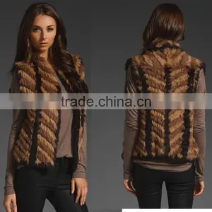 China Factory Wholesale YR570 Wholesale and Retail China Supply Hand Knit Rabbit Fur Wear Vests thumbnail-1