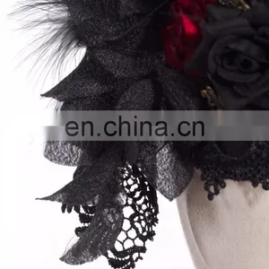 Gothic Caged Rose Fascinator Hat With Hairclip thumbnail-3