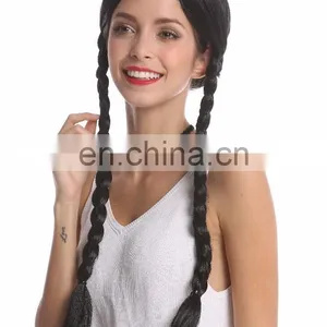 Black Pigtail Party Wigs P-W229 thumbnail-4