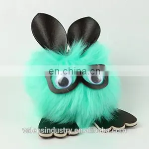 Hot Sales Faux Fur Pompom Wholesale Fur Pom Poms Key Chain Pendant for Woman Cellphone/handbag/hats/Car thumbnail-4