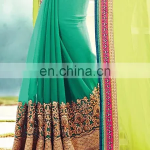 Indian Bollywood Embroidered Saree | Shari | Sari for Women thumbnail-3