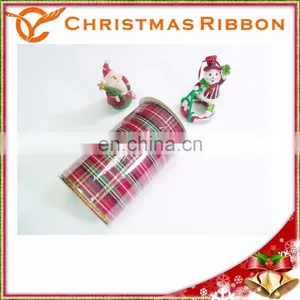 Taiwan Supplier Distinctive Checked Pattern Christmas Ribbon thumbnail-3