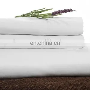 100% Cotton White Sateen Bed Sheet for Hotels thumbnail-1