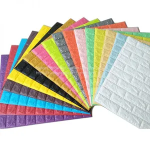 3D DIY Self Adhesive Waterproof Wall Sticker Fashion Design Brick Background Living Room Foam Wallpaper thumbnail-1