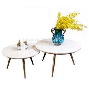 High Quality Round White Coffee Table Calacutta White Table Top thumbnail-1