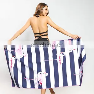 High Quality Sublimation Printing Hotel Shower Quick-Dry Microfiber Beach Towel With Logo thumbnail-1