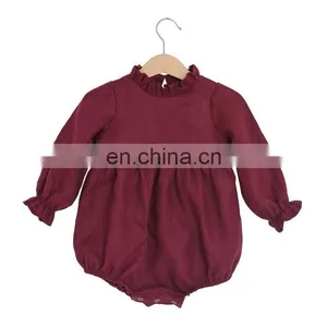 Baby Fashion Clothes Ruffle CollarPrincess Long Sleeve Linen Romper thumbnail-6