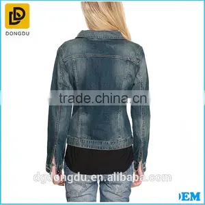 OEM Hot Sale Long Sleeve Men Windproof and Windproof Rain Denim Jacket thumbnail-2