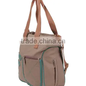 Brown Canvas New Baby Bag 2016 With Changing Mat thumbnail-2