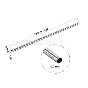 6mm 7mm 8mm 9mm 10mm OD 304 Stainless Steel Round Tubing 250mm Length Seamless Straight Pipe Tube thumbnail-4