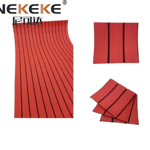 NEKEKE Boat Marine EVA Deck Sheet Foam MAT Flooring Faux Red + Black Lines Teak Decking thumbnail-2