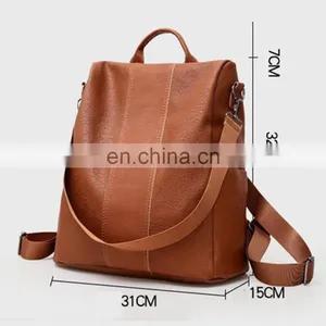 Large Capacity Hair Ball Lightweight Waterproof Casual Travel Female Anti-theft Pu Leather Ladies Women Backpack thumbnail-3
