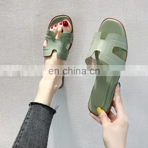 2020 Hot Sale H-sandel, Soft-soled Fashionable Light Weight Flats Mules Shoes Wholesale Korean Fashion Women's Slippers/ thumbnail-5